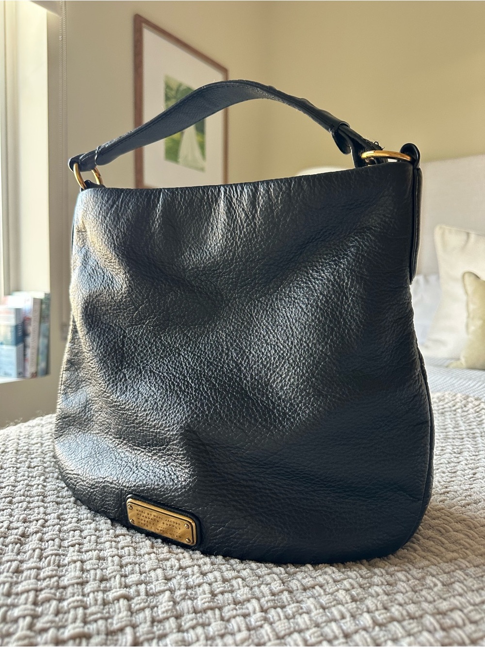 Marc by Marc Jacobs Black Leather Shoulder Hobo Bag - Picture 2 of 9